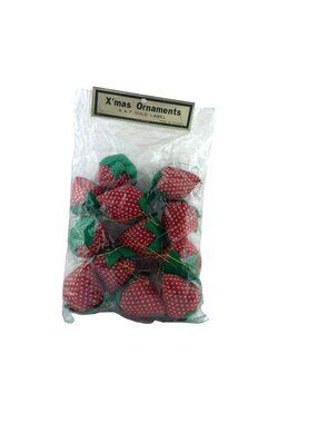 Strawberry Shaped Christmas Ornaments  Set of 12 Vintage by AAF
